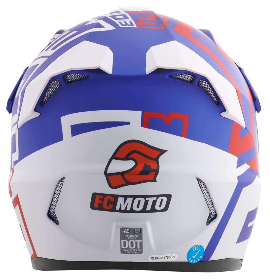 FC-Moto Merkur Flex Motocross Helmet blue/red/white L Figure 8