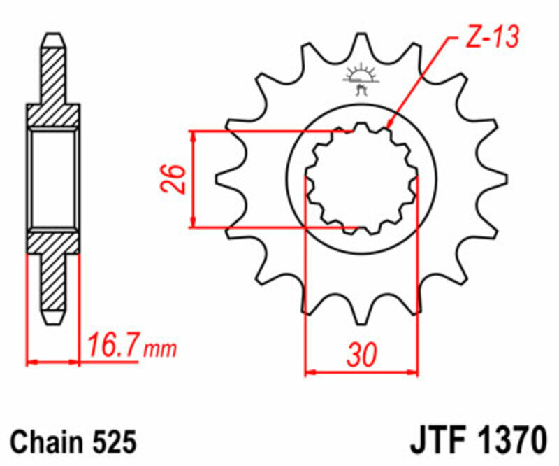 JT-DRIVHJUL Standard stålhjul 1370 - 525 Figur 3