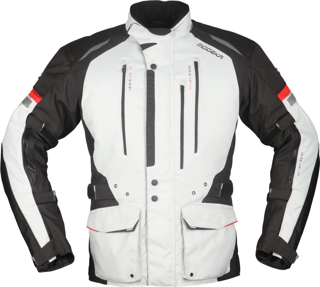 Modeka Striker II Motorfiets Textieljas lichtgrijs/zwart S Figuur 1