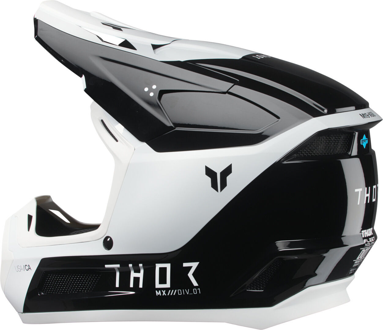 Thor Fleet Storm Cască de motocross pentru copii alb/negru Y/M (50/51) Figura 4