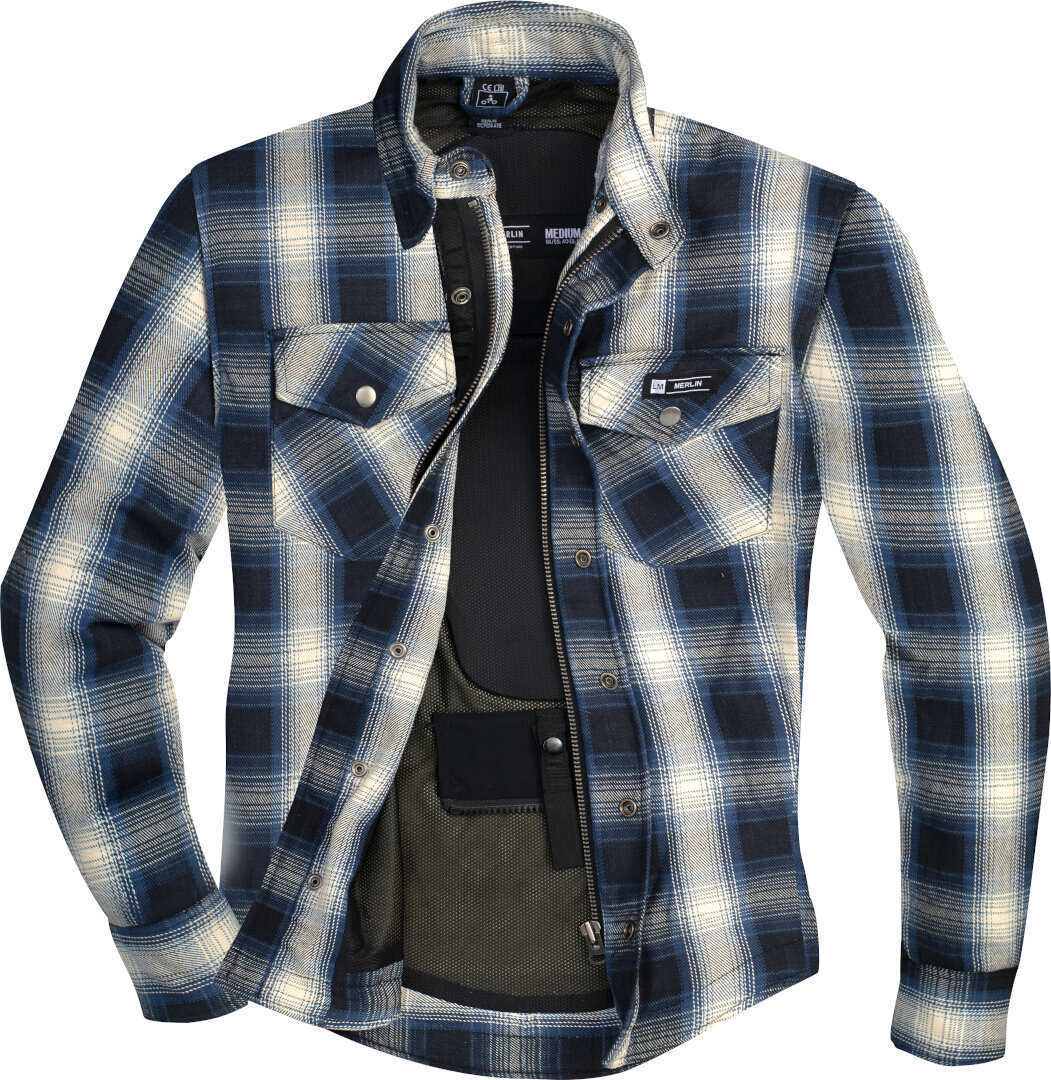 Merlin Axe Motorrad Hemd blau/weiß M Abbildung 4
