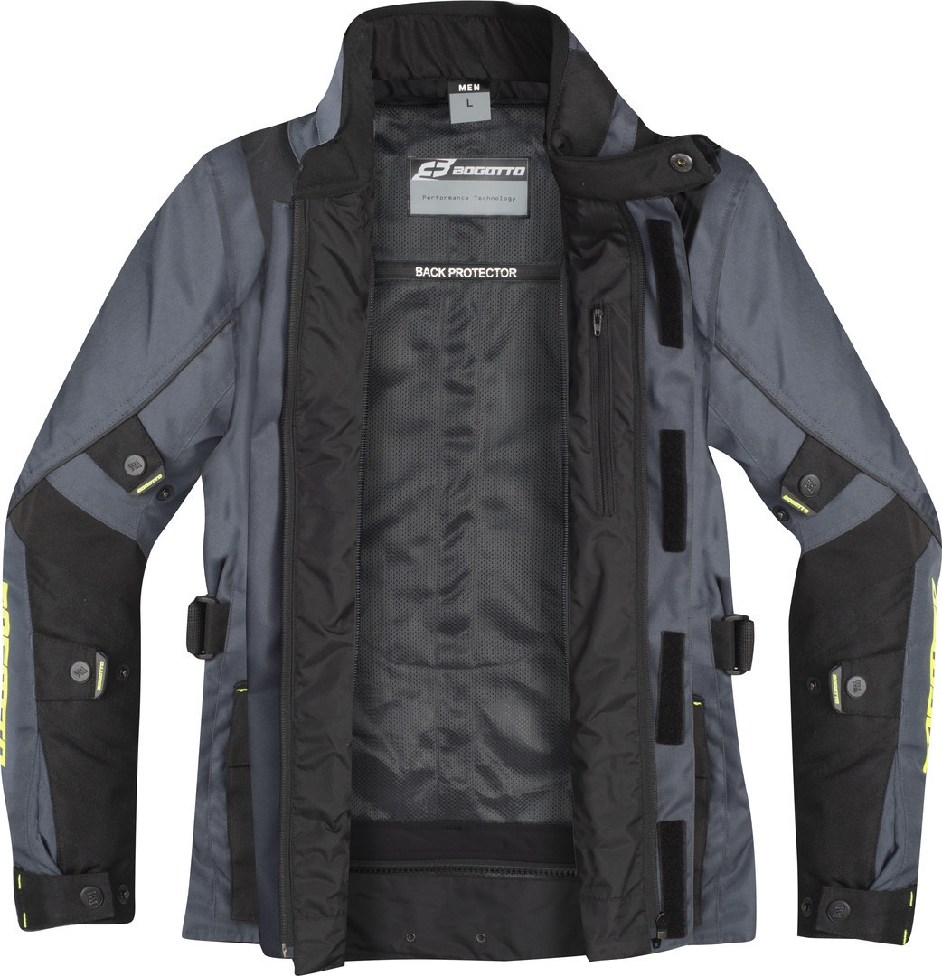 Bogotto Covelo vattentät motorcykel textil jacka svart/grå/fluo-gul L Figur 4