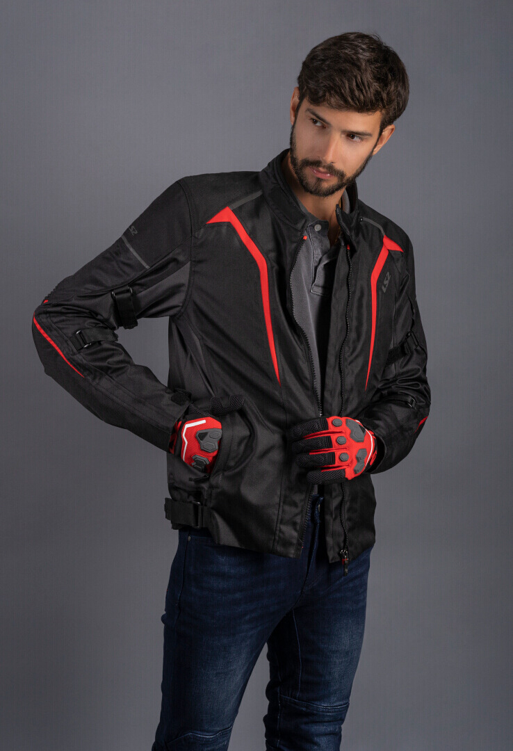 LS2 Sepang waterproof Motorcycle Textile Jacket black/grey/red XL Figure 7
