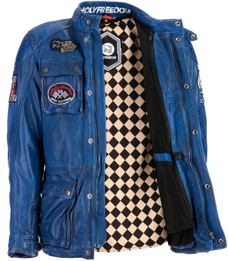 HolyFreedom Quattro Motorcycle Leather Jacket blue L Figure 2