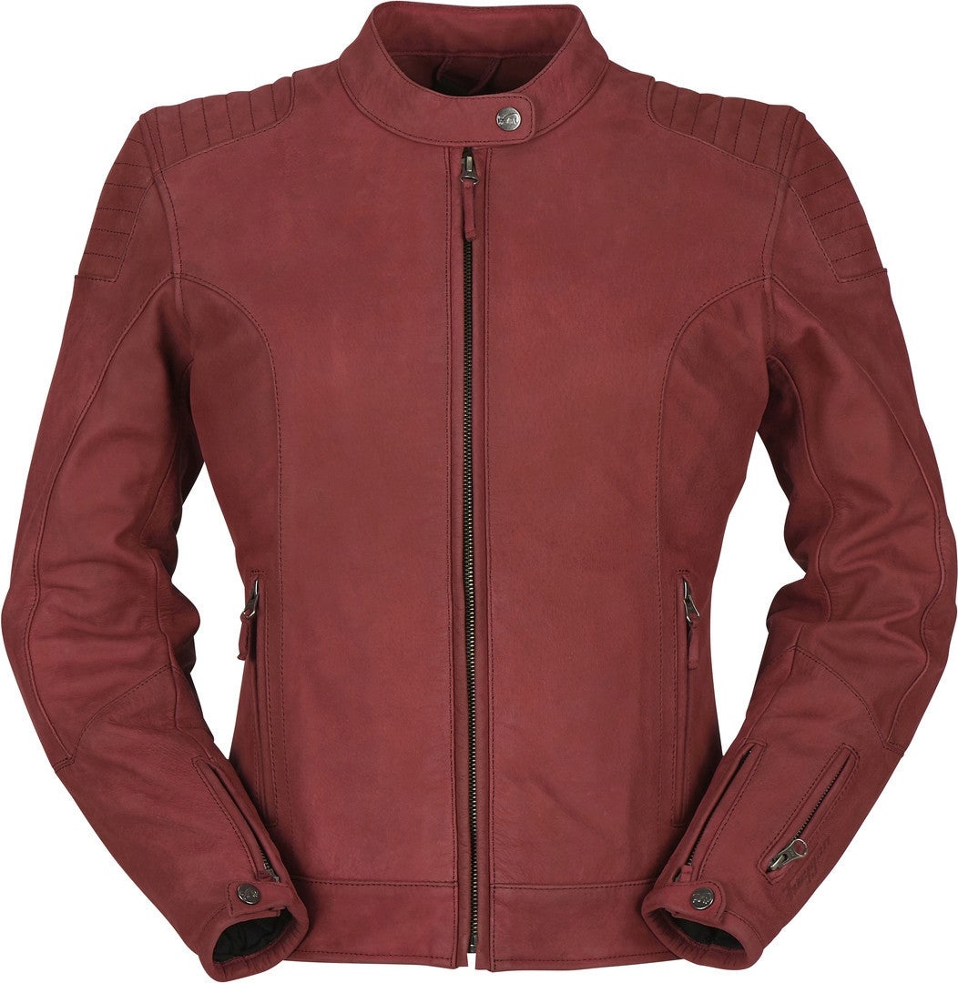 Furygan Debbie Ladies Motorcycle Leather Jacket burgundy red XL Figure 1