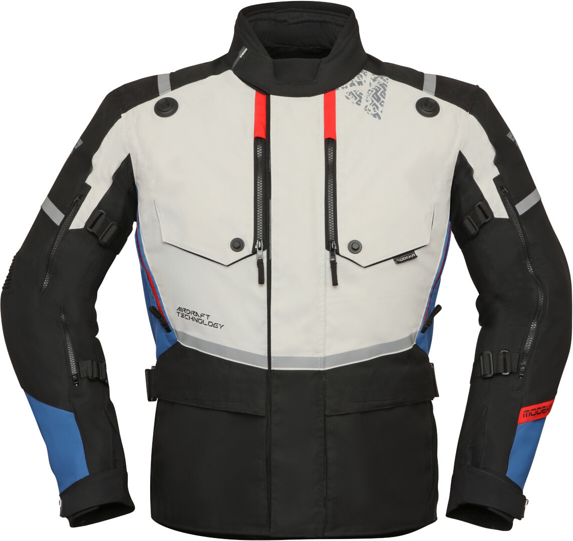 Modeka Trohn Motorrad Textiljacke hellgrau/blau XL Abbildung 1