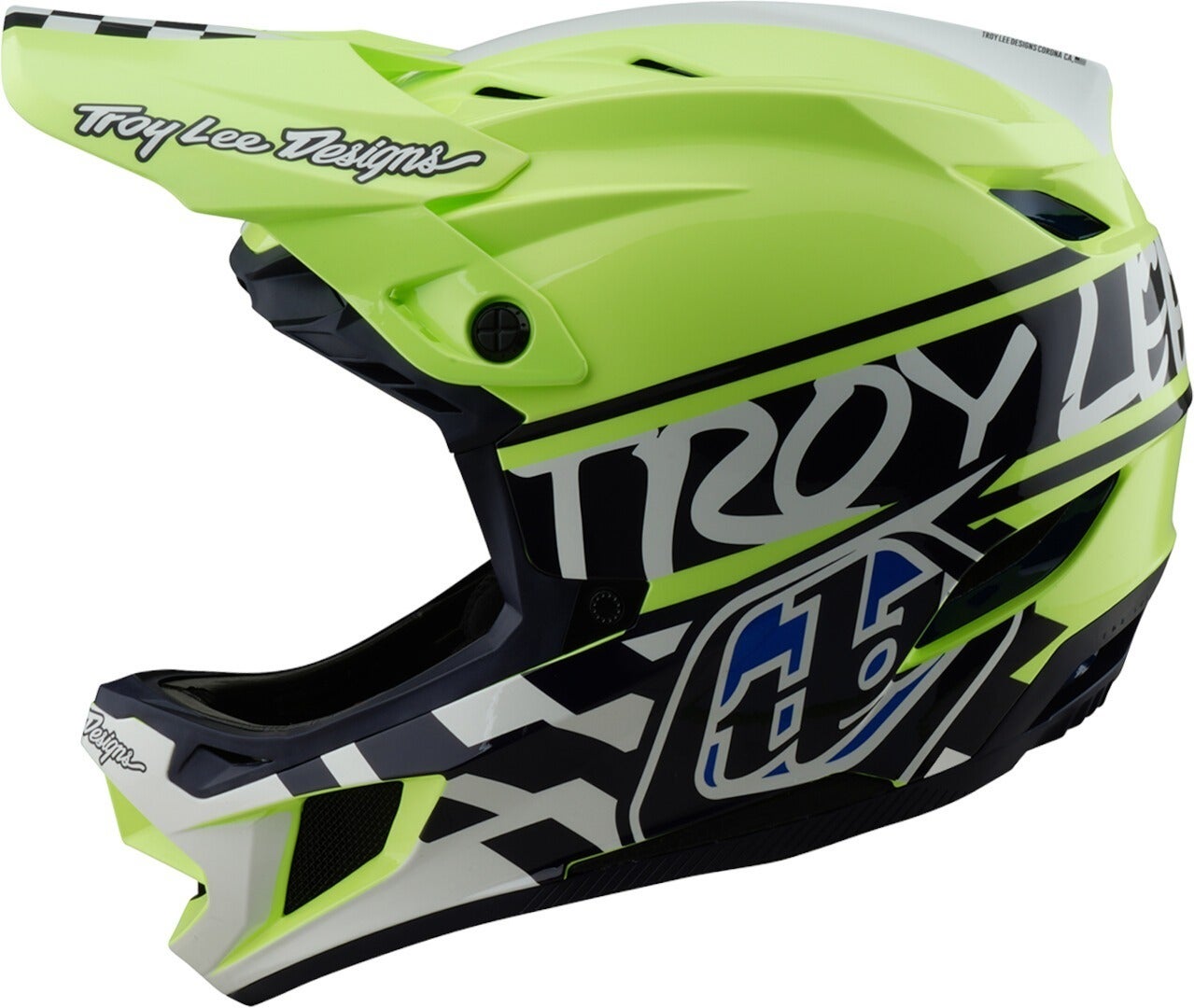 Troy Lee Designs D4 Mips Fifty-50 Polyacrylite Downhill Helm black/white/neon-yellow XS (53/54) Figure 8