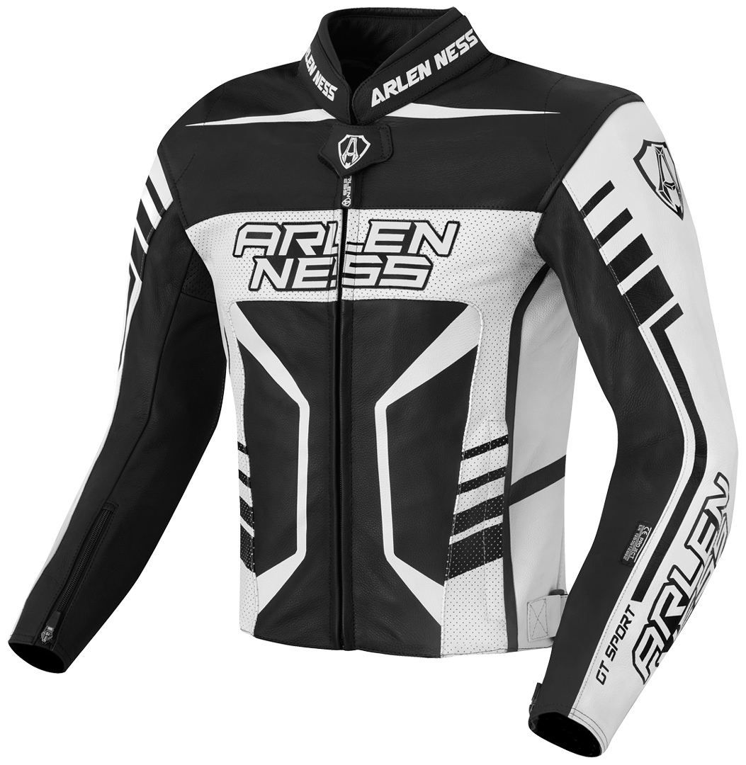 Arlen Ness Rapida 2 Motorcycle Leather Jacket black/white 52 Figure 1
