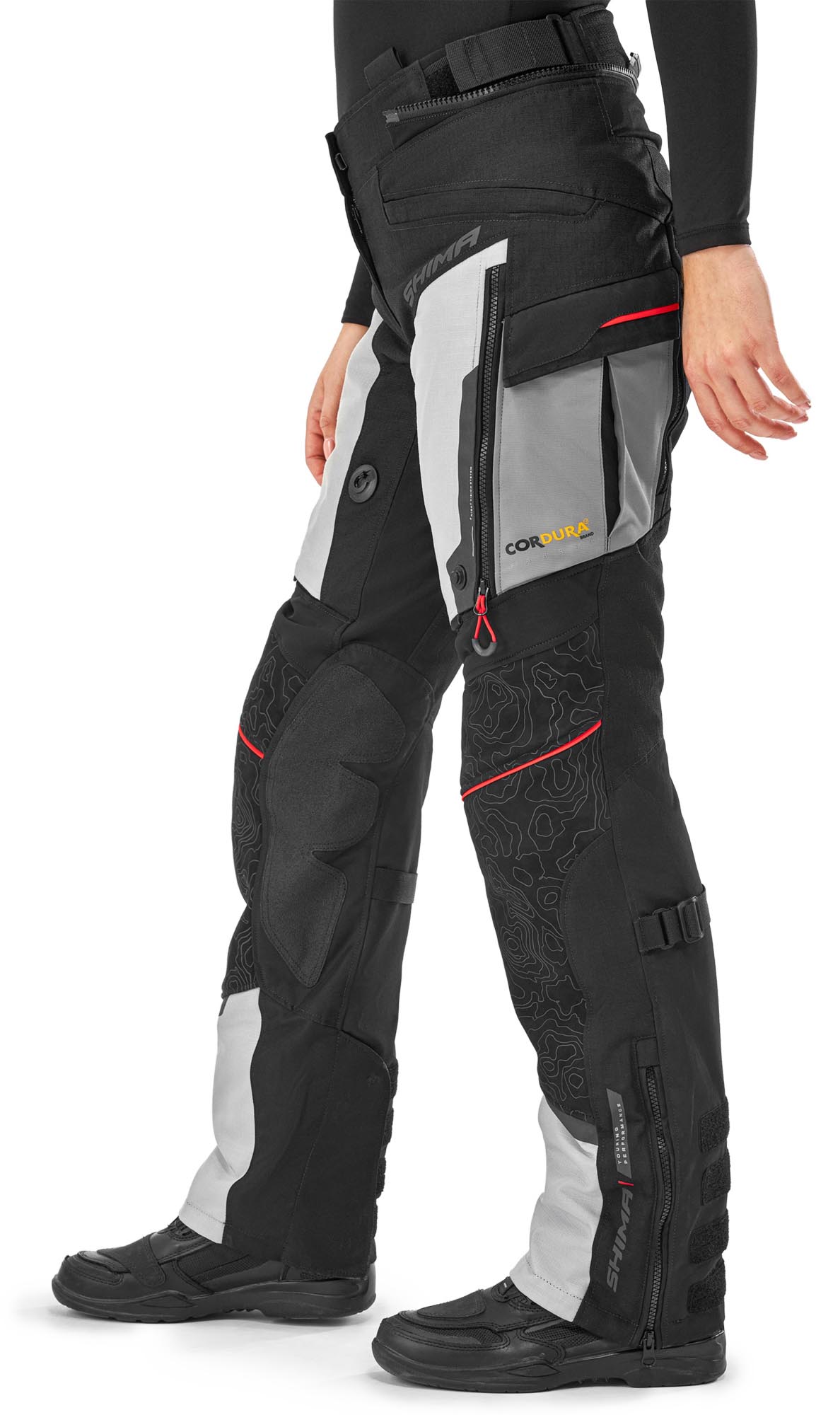 SHIMA Tracker Pantalon textile moto pour dames Gris/blanc XS Figure 6