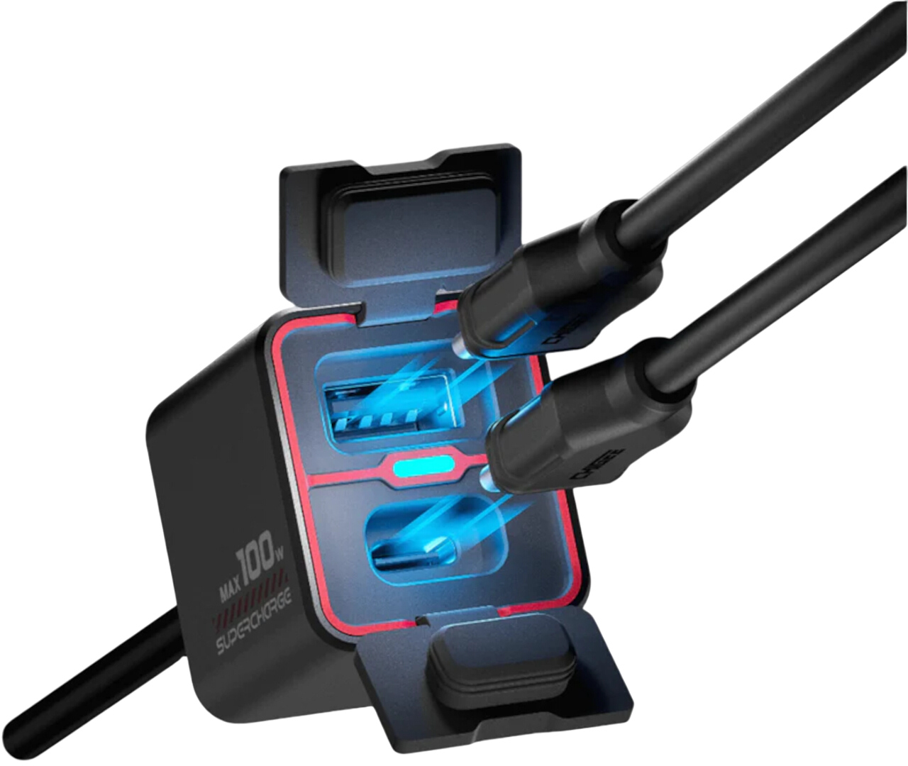 CHIGEE MFP0094 TR100 2-vägs USB A/C snabbladdare Figur 2