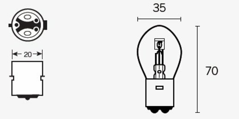 TECNIUM Glödlampa S1 12V 25/25W - x10 Figur 2