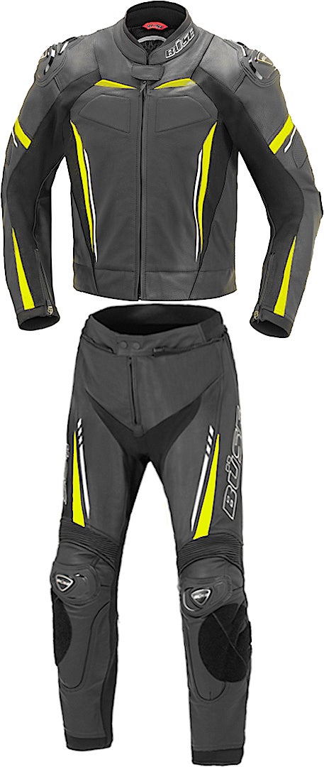 Büse Imola Two Piece Motorcycle Leather Suit black/yellow 50 Figure 1