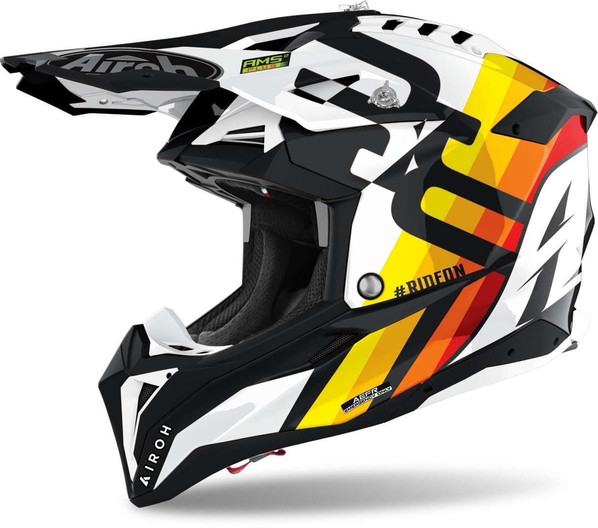 Airoh Aviator 3 Rainbow Carbon Motorcross helm Wit Verlies (59/60) Figuur 1