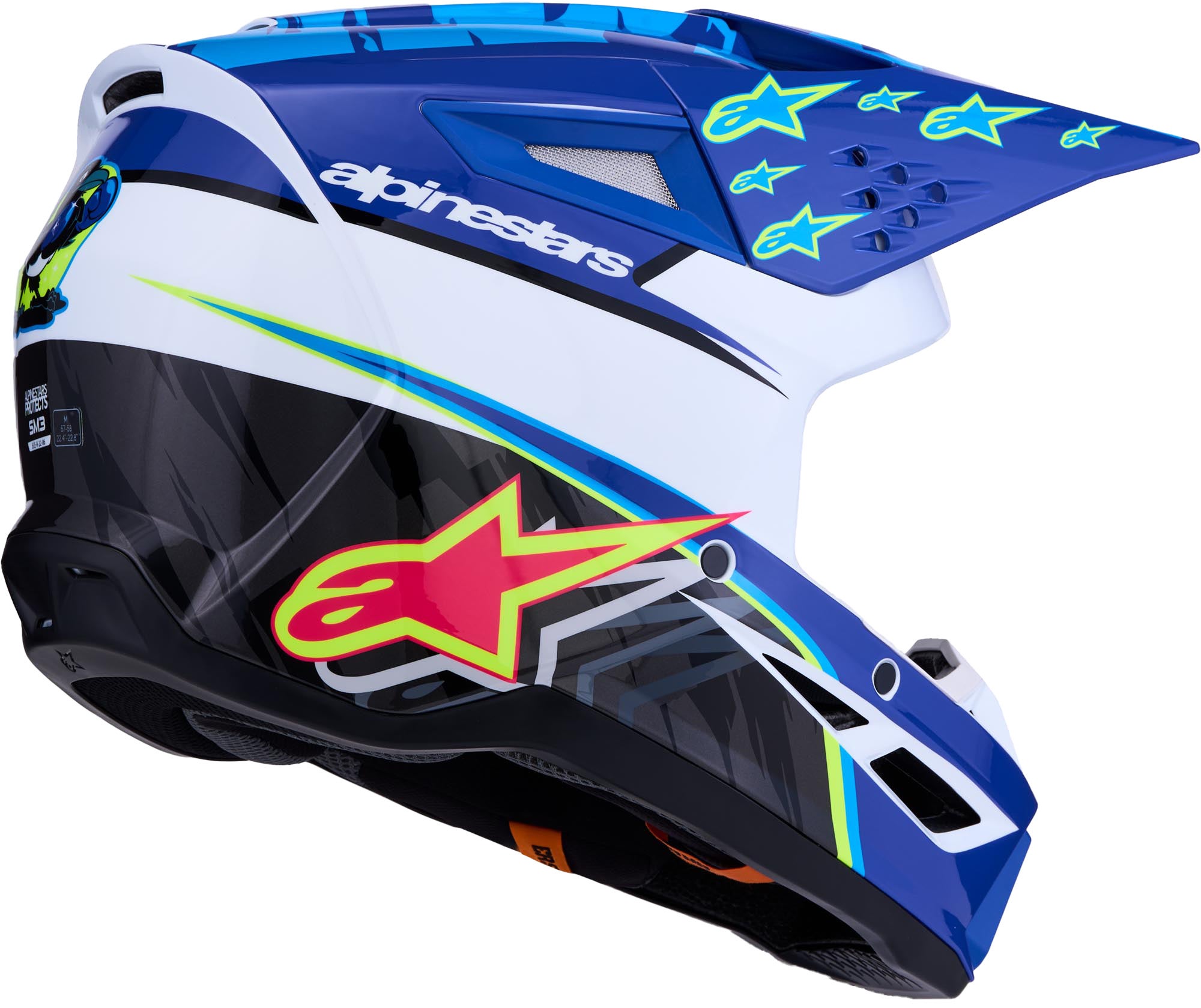 Alpinestars S-M3 Falcon Casque de motocross bleu/blanc/noir S (55/56) Figure 4