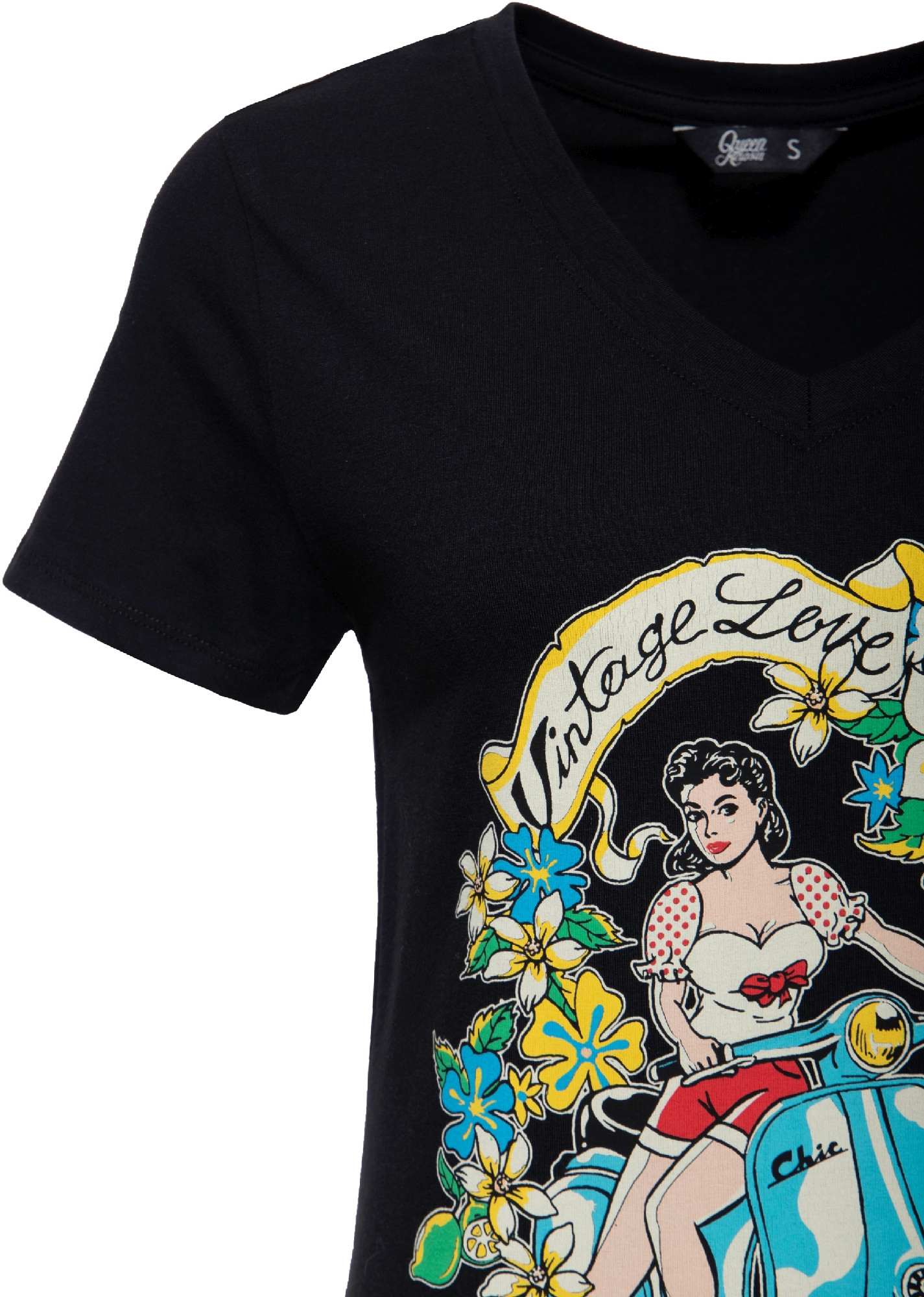 Queen Kerosin Vintage Love Dámské tričko černý/vícebarevný M Obrázek 3