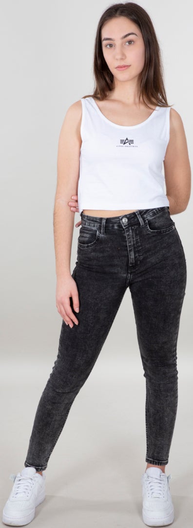 Alpha Industries Basic Crop SL Dames Tank Top Wit XL Figuur 4