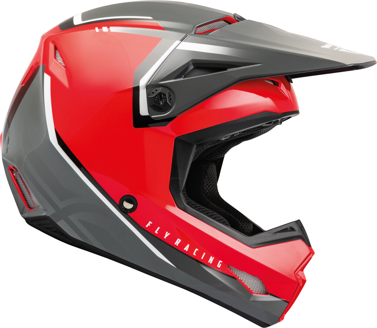Fly Racing Kinetic Vision Motocross Helm grau/rot M (58) Abbildung 1