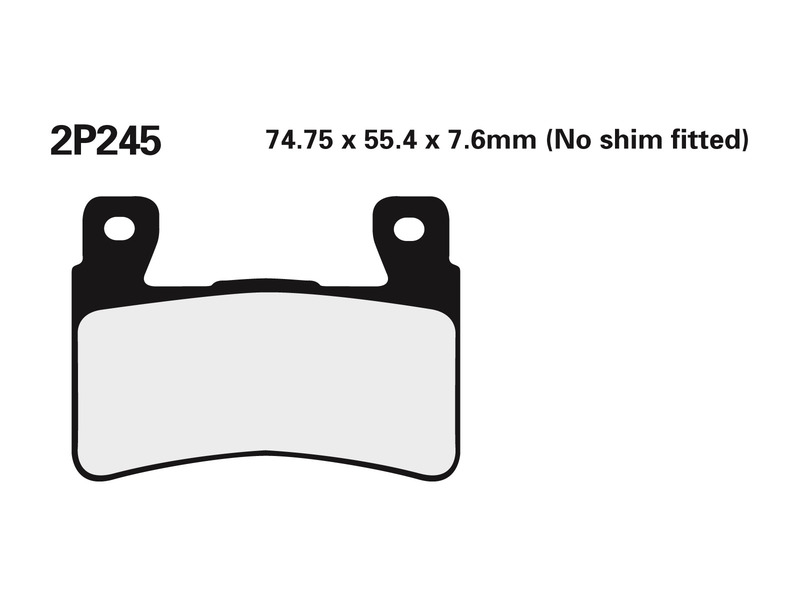 NISSIN Halvmetalliska vägbromsbelägg - 2P-245NS Figur 1