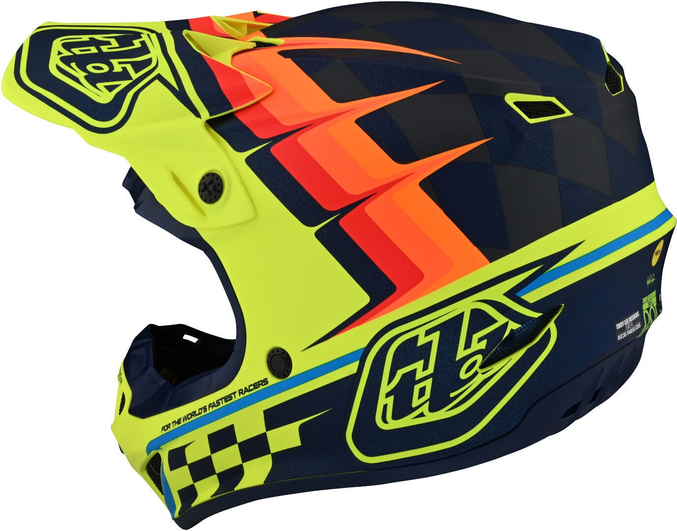 Troy Lee Designs SE4 Warped Polyacrylite MIPS Casco Motocross giallo/arancione/rosso XL (60/61) Figura 7