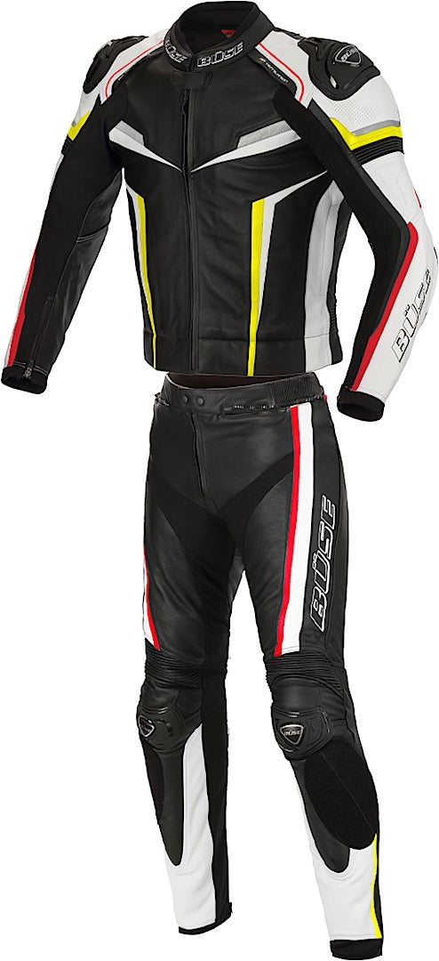 Büse Mille Two Piece Motorcycle Leather Suit black/red/yellow 58 Figure 1