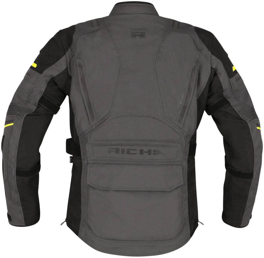 Richa Infinity 3 imperméable à l’eau dames moto textile veste Gris/Noir/Jaune 5XL Figure 3