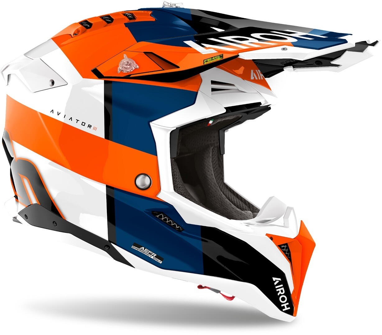 Airoh Aviator 3 Monarch Cască de motocross Alb/Albastru/Portocaliu XL (61/62) Figura 3