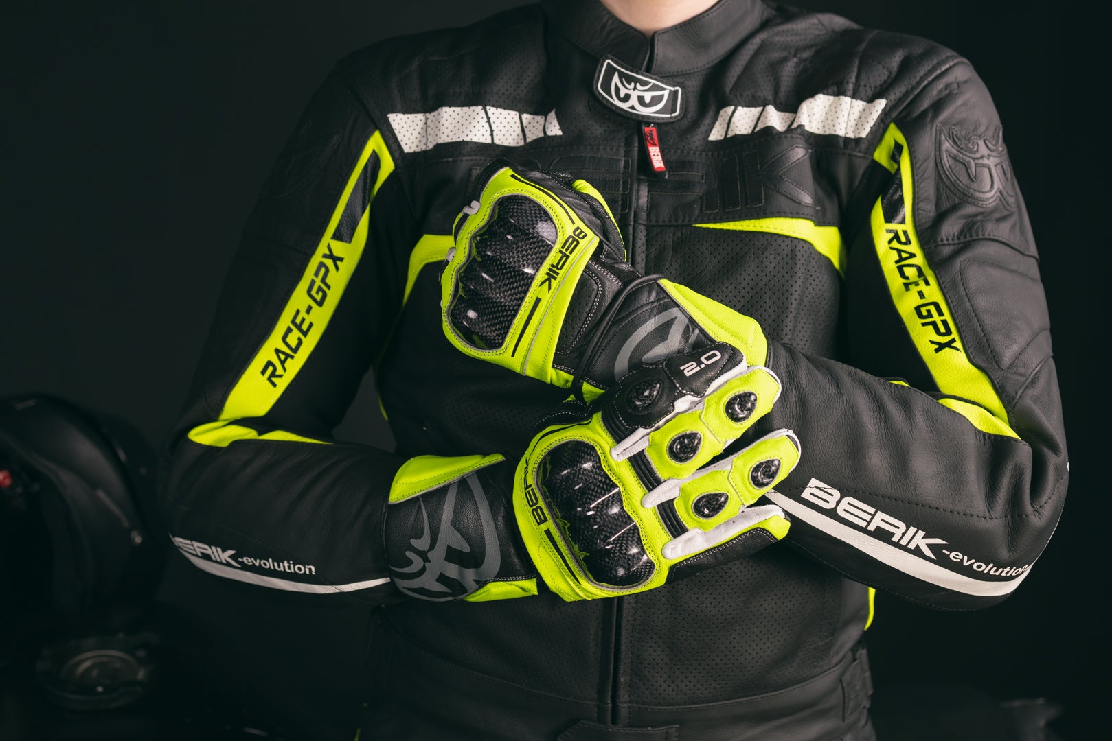 Berik 2.0 ST Motorcykelhandsker gul/sort L Figur 5