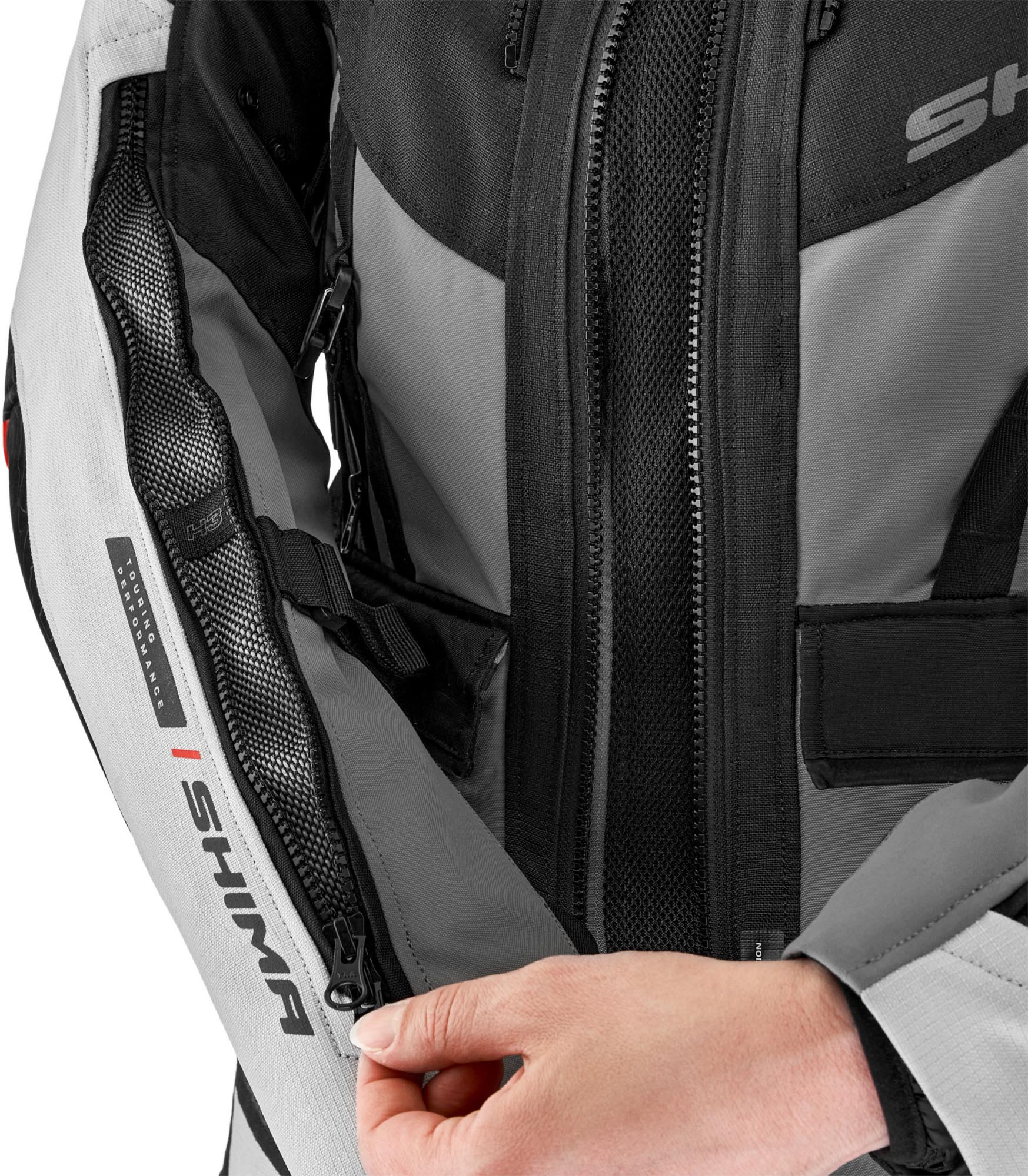 SHIMA Tracker Dames motorfiets textieljas wit/grijs/rood L Figuur 3