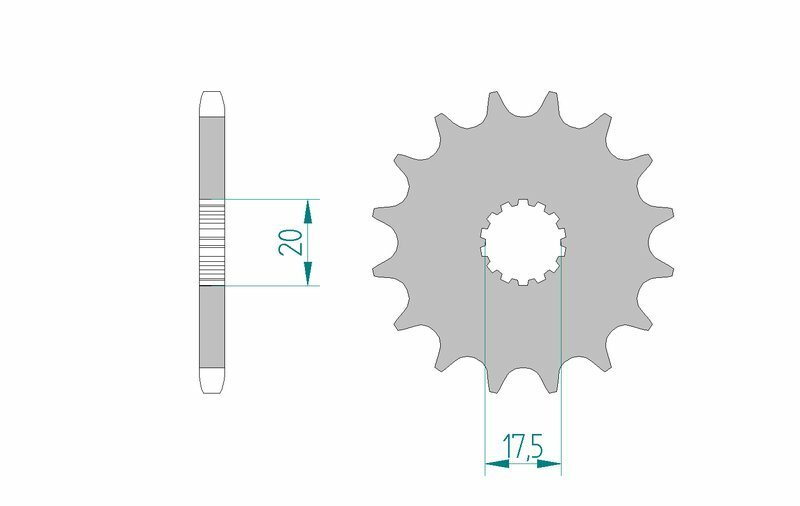 AFAM Steel Standard Front Sprocket 21202 - 428 Figure 1