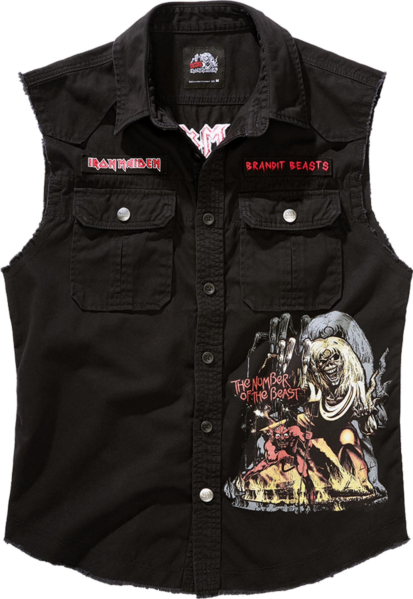 Brandit Iron Maiden Vintage Number of The Beast Chemise sans manches M Figure 1