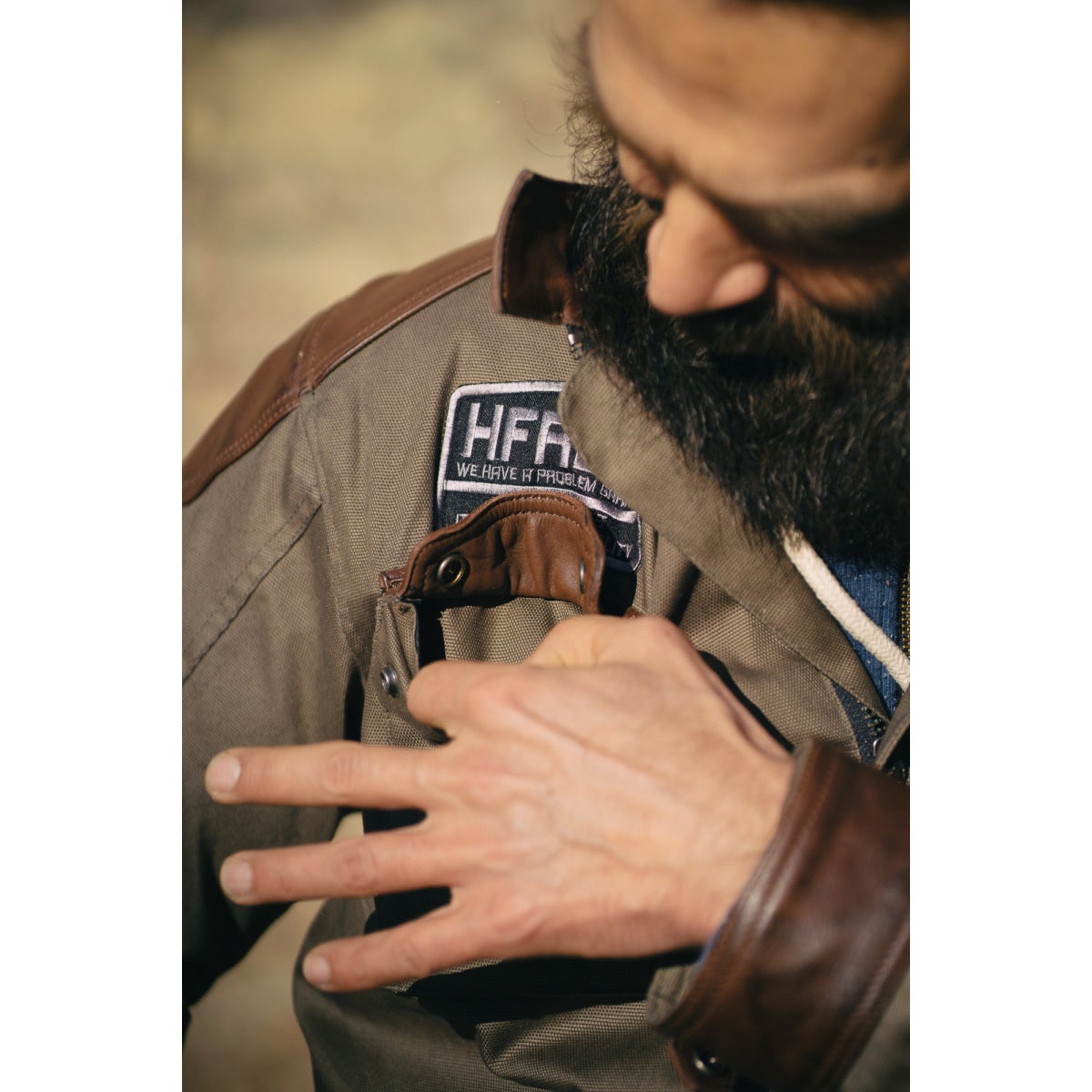 HolyFreedom Quattro Waxed Evo Motorcycle Textile Jacket Khaki XXL Figure 4