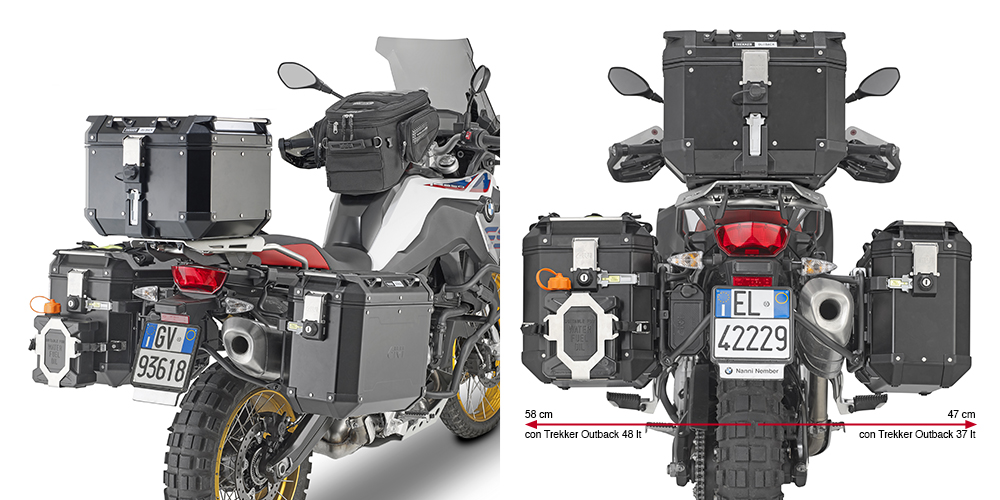 GIVI Stahlrohr-Seitenkofferträger für Trekker Outback CAM-SIDE Koffer für BMW Modelle (s. unten) Figur 1