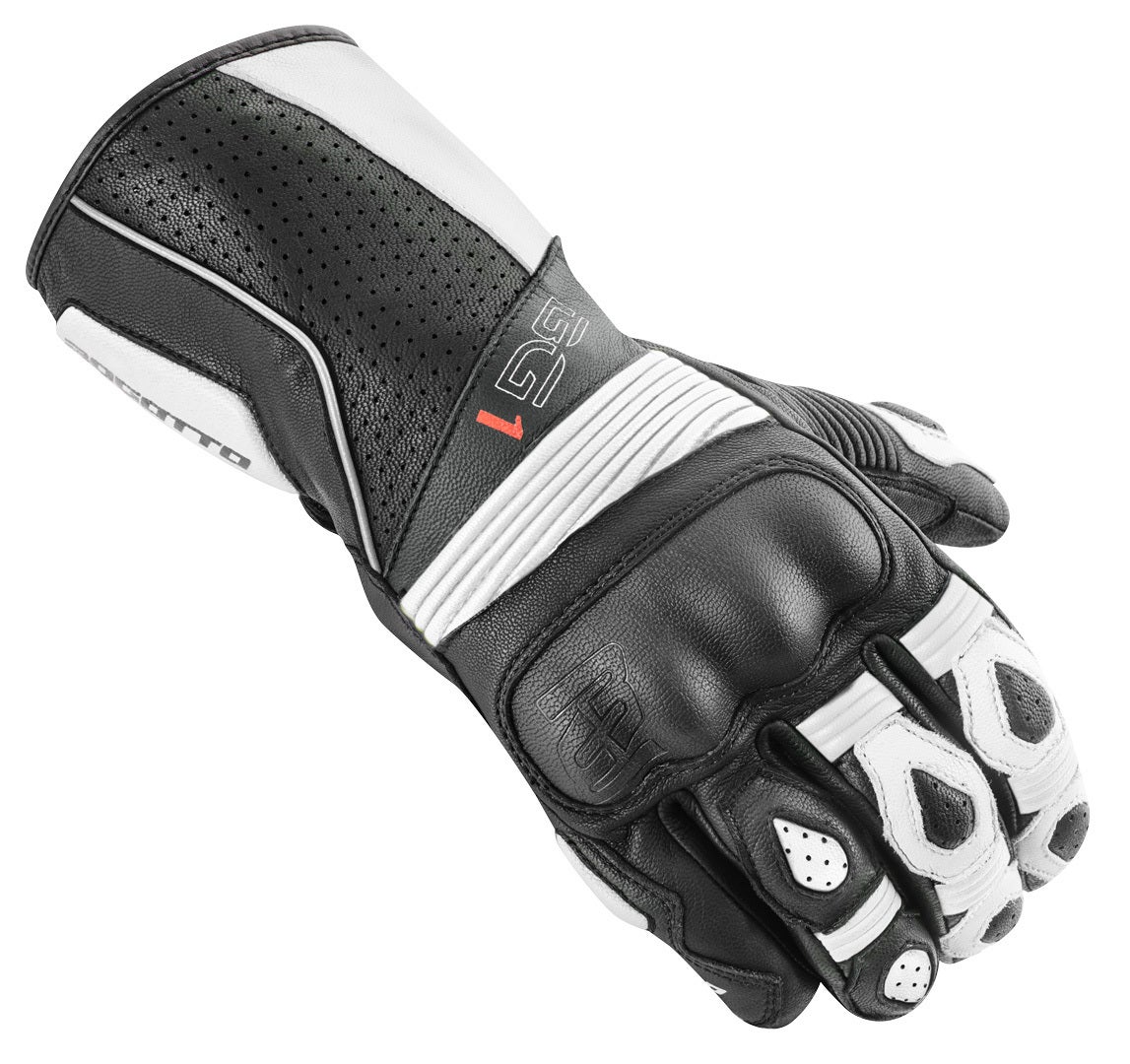 Bogotto Sprint perforerede motorcykelhandsker Sort/hvid S Figur 1
