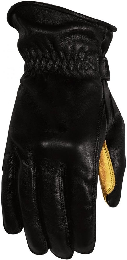 Rusty Stitches Johnny Motorcycle Gloves black/yellow M Figure 1