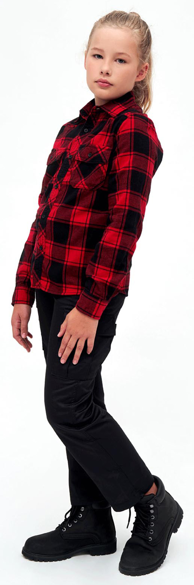 Brandit Check Kids Shirt red/black 122-128 Figure 4