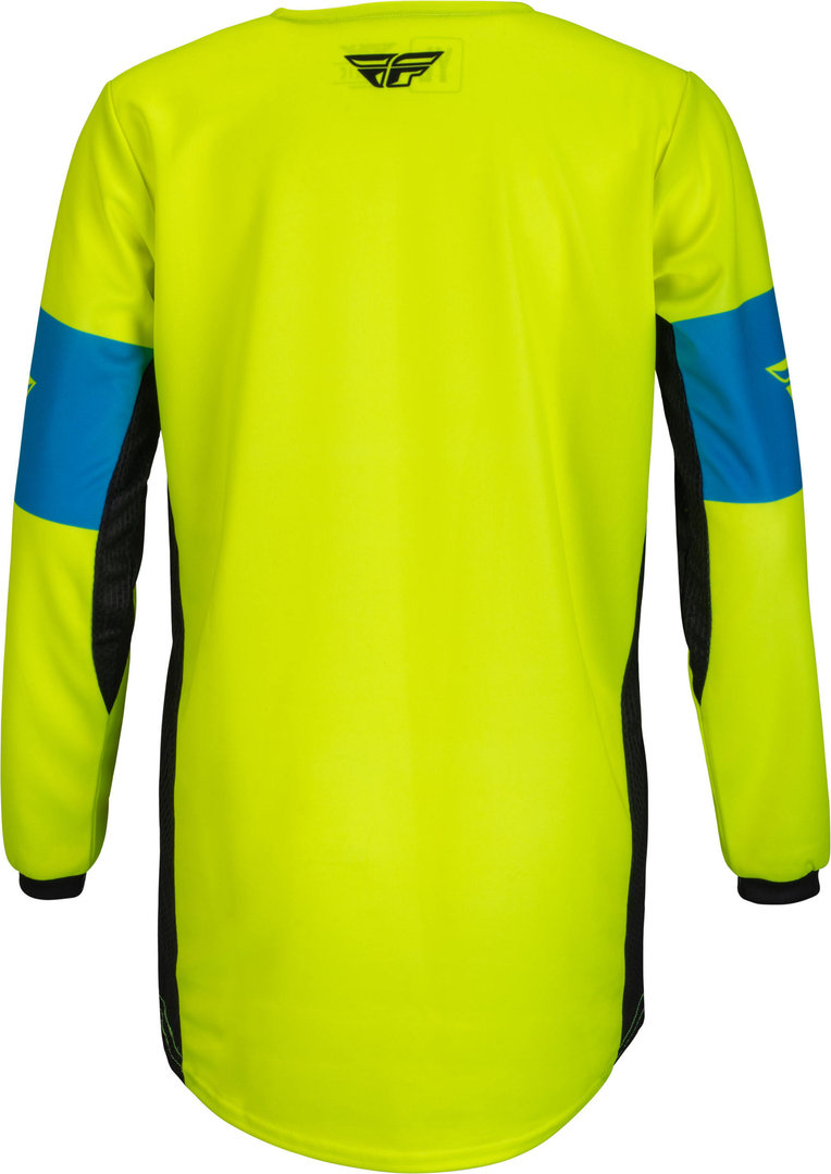 Fly Racing Kinetic Khaos Tricou de motocross pentru tineret Albastru/galben-neon YL Figura 2