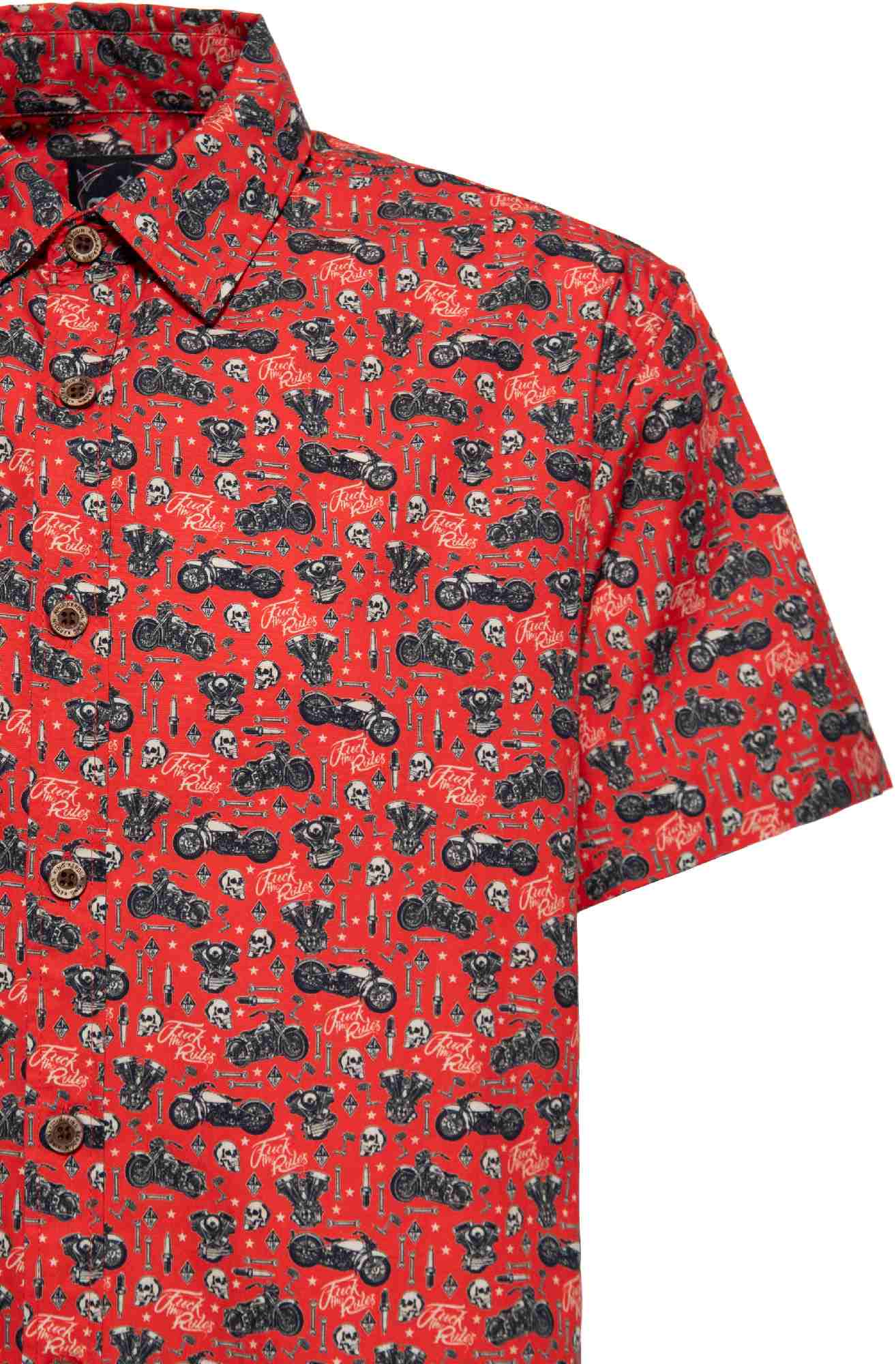 King Kerosin Biker Soul Camisa de manga curta vermelho S Figura 3