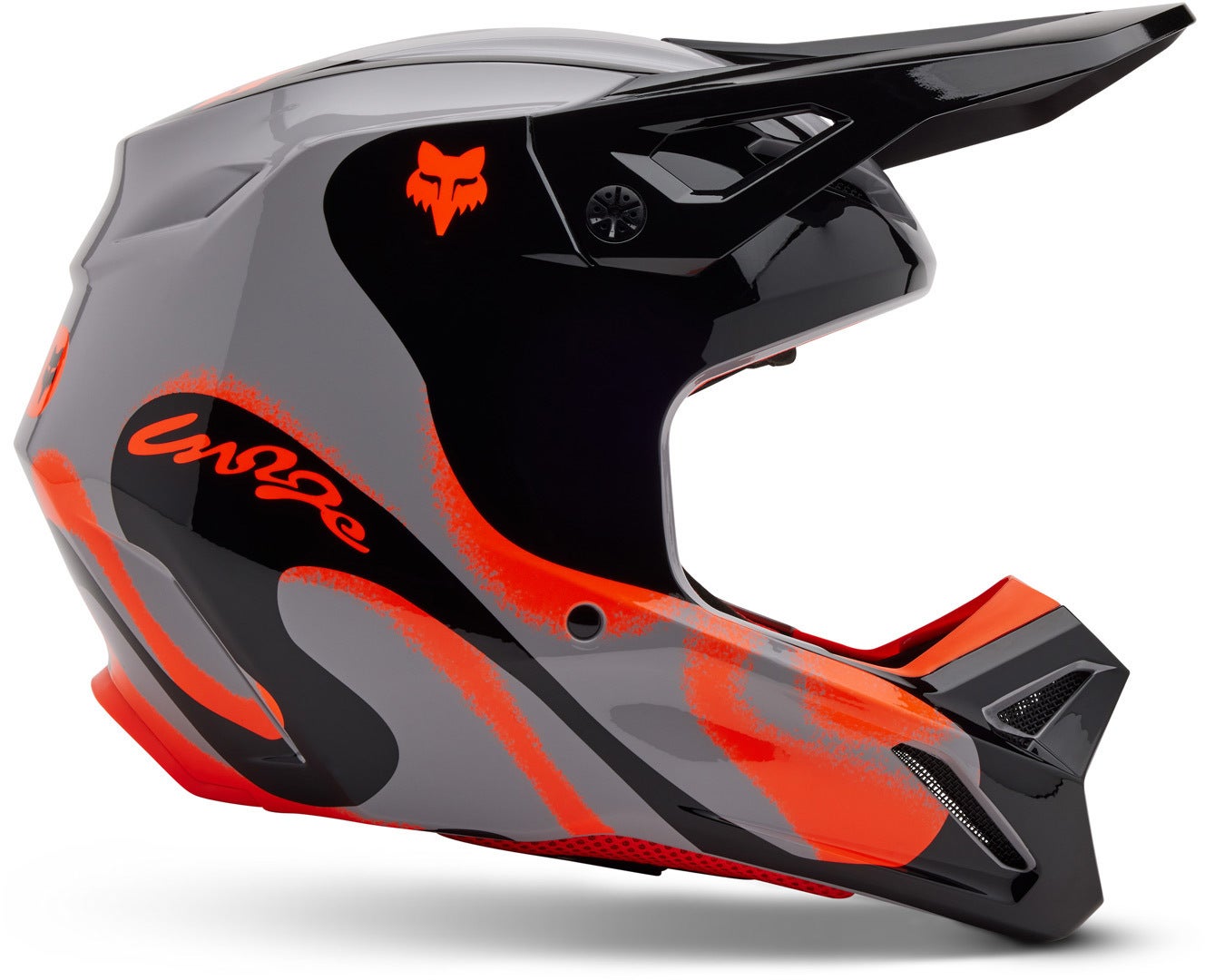 FOX V1 Emotion Motocross Helm schwarz/grau/orange S (55/56) Abbildung 2