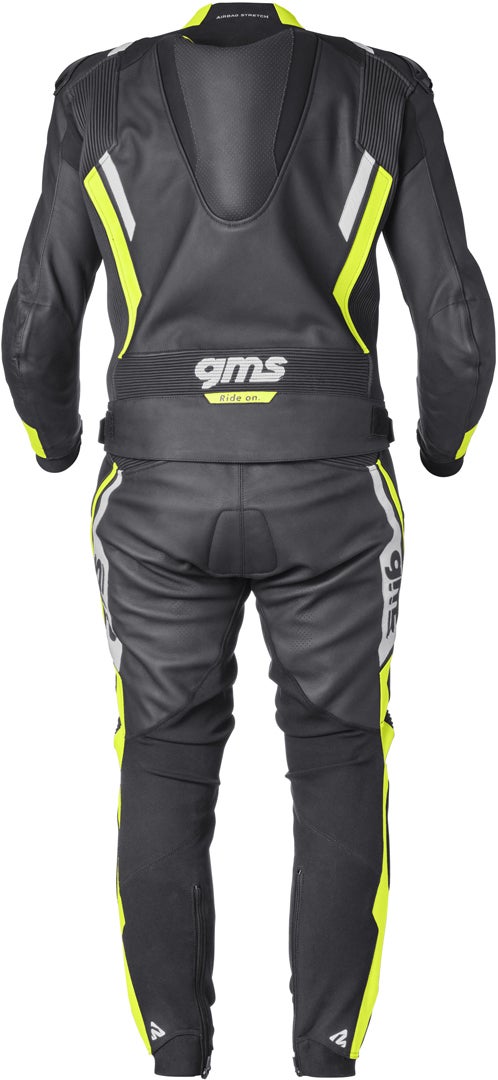 GMS GR-1 Two Piece Motorcycle Leather Suit black/yellow/white 58 Figure 3