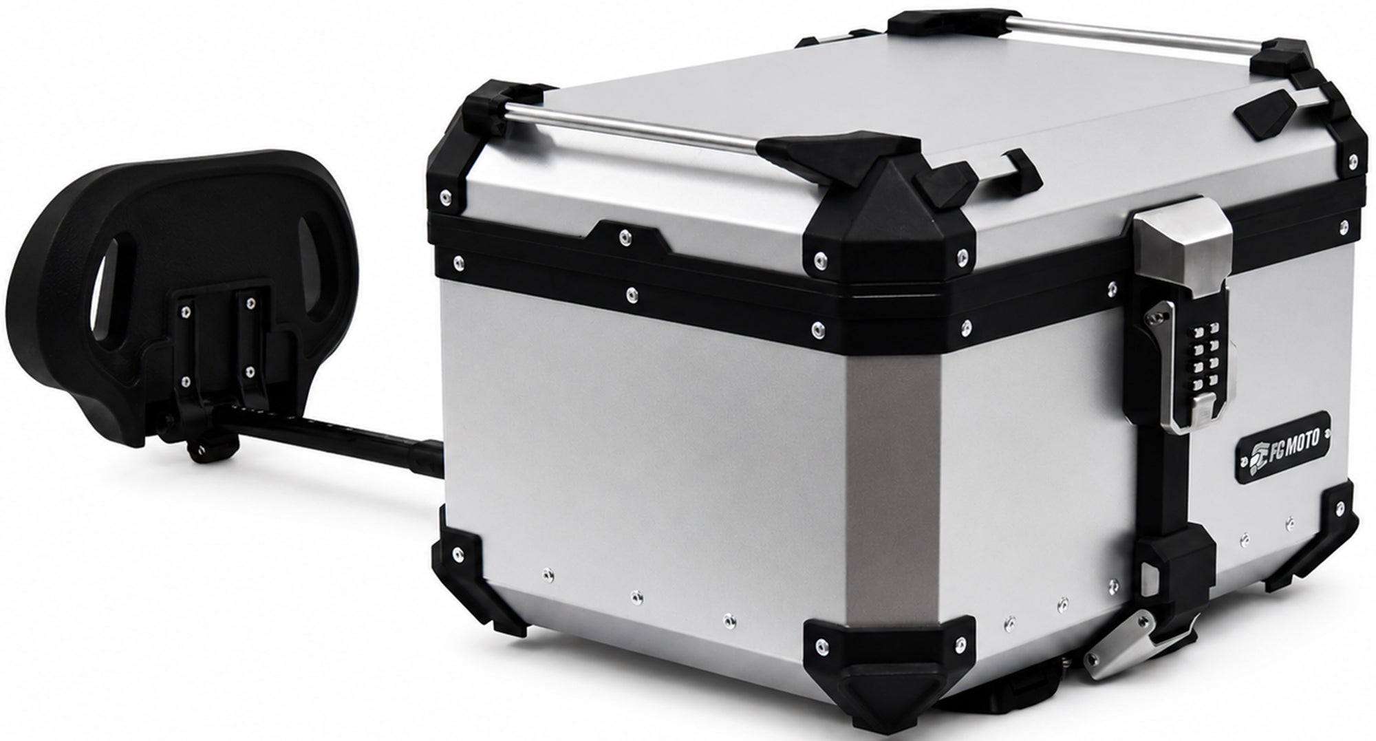FC-Moto Terreno X PRO Keyless Alu Topcase with adjustable backrest Silver 55 Ltr. Figure 5