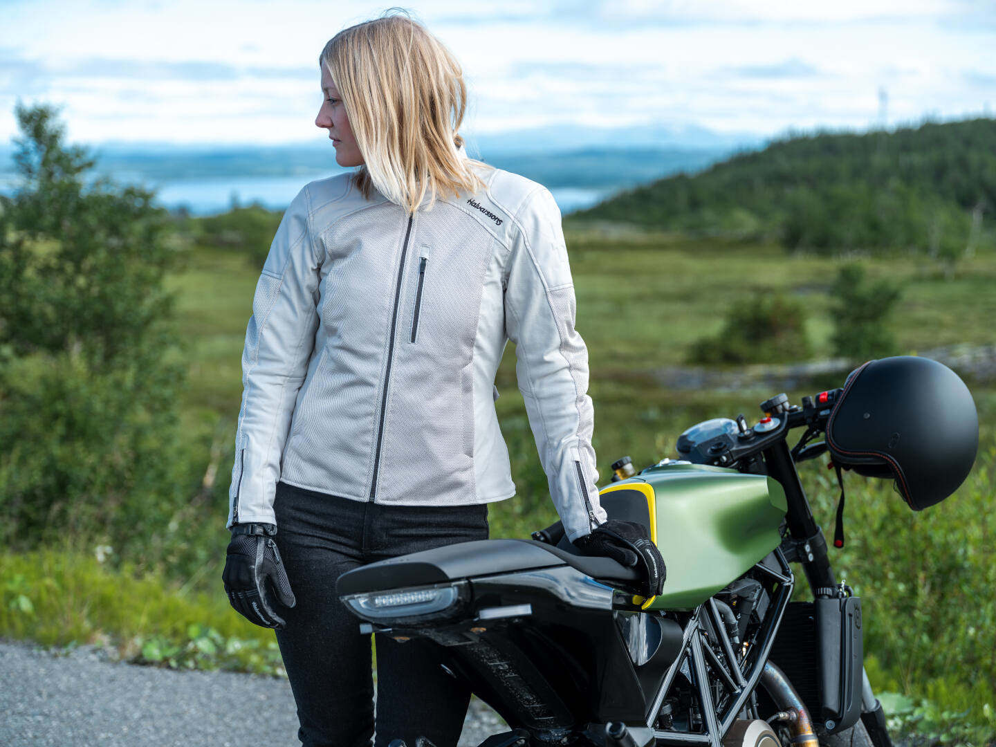 Halvarssons Arvika Damen Motorrad Textiljacke hellgrau/schwarz 44 Abbildung 4