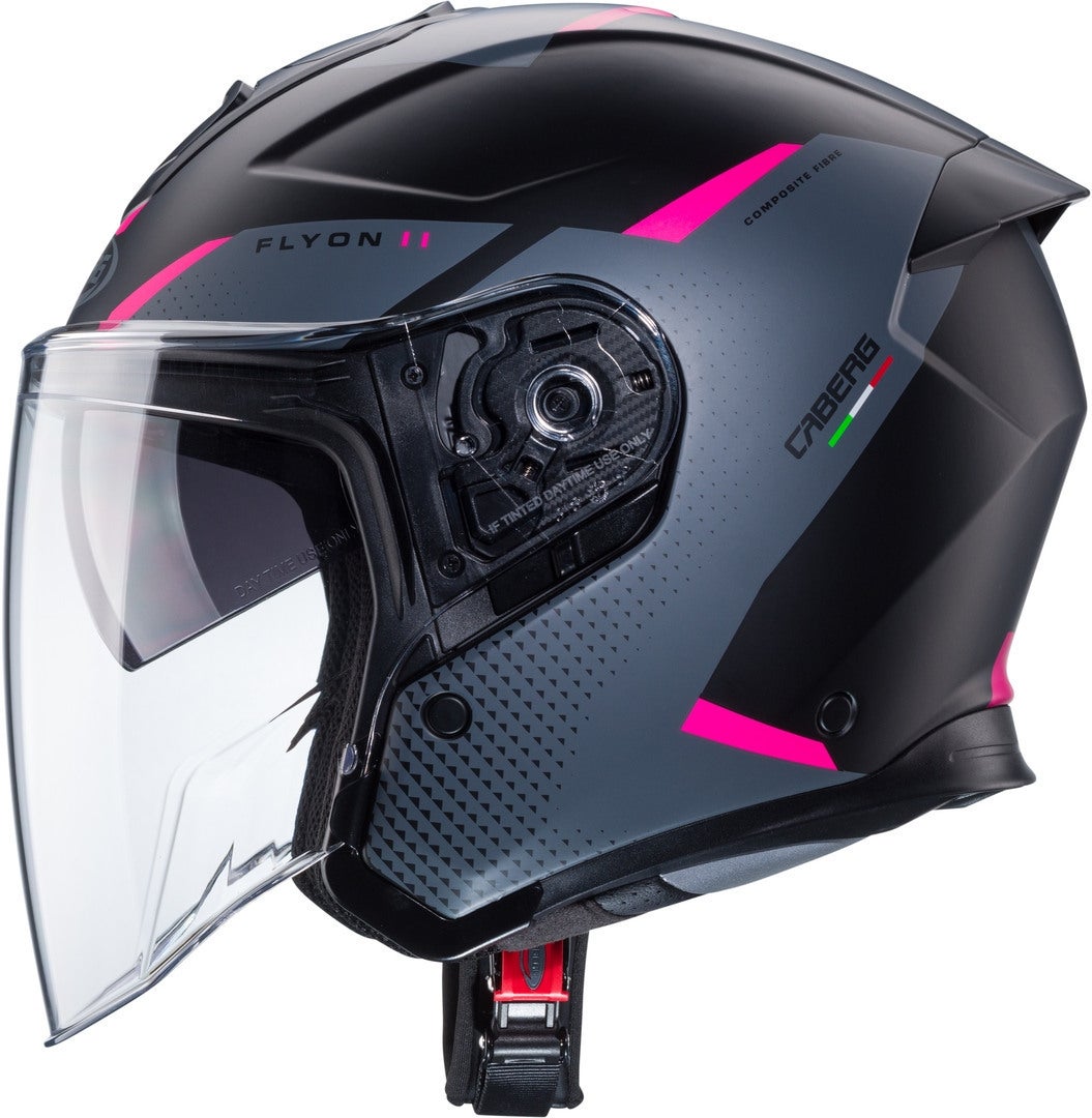 Caberg Flyon II Boss 噴射頭盔 黑色啞光/粉紅色 L（59/60） 圖 3