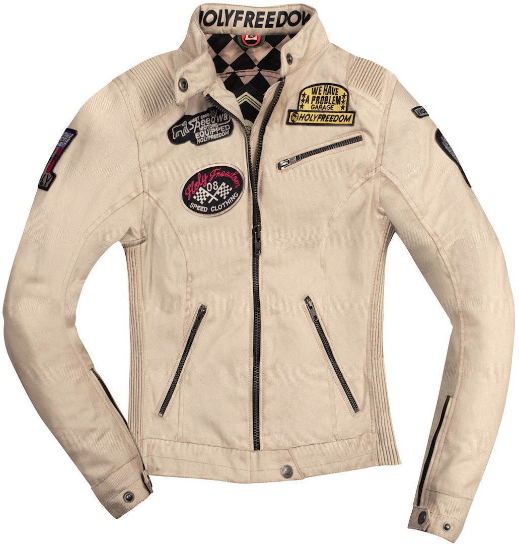 HolyFreedom Quattro Waxed Dames Motorfiets Textiel Jas Wit S Figuur 1