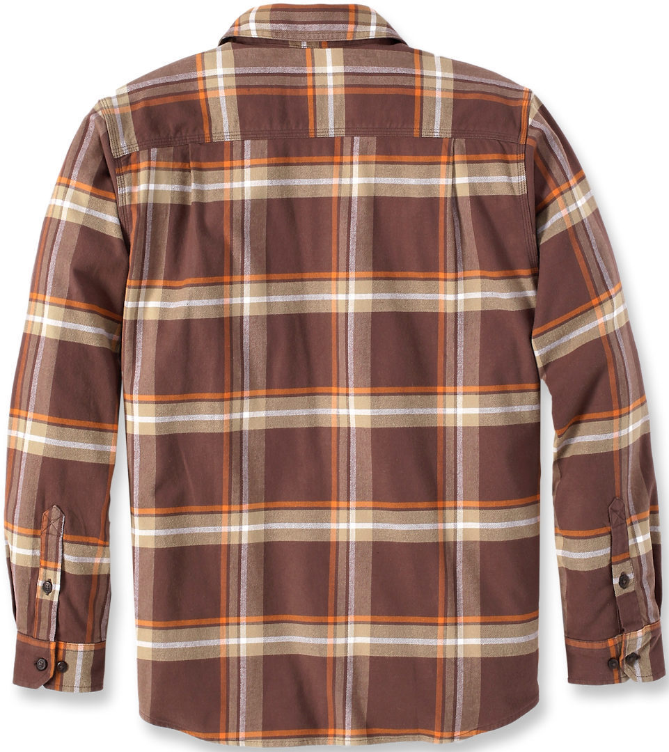 Carhartt Rugged Flex Flannel Plaid Skjorta ljusbrun S Figur 4