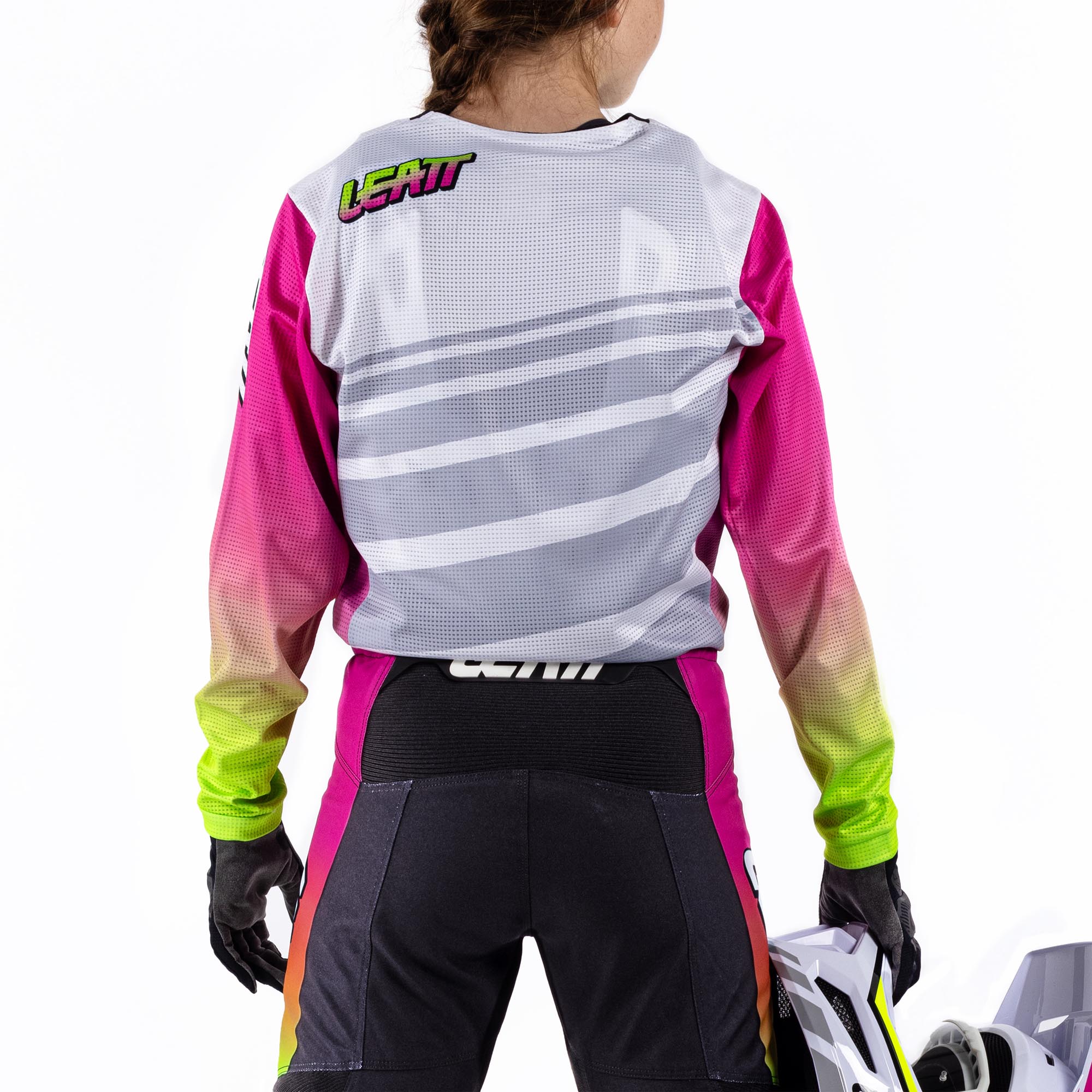 Leatt Moto Ride Kit 3.5 V26 Set di maglie e pantaloni da motocross giovanile bianco/rosa/giallo XL Figura 5