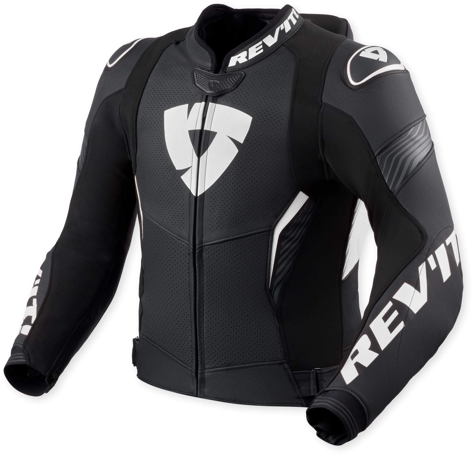 Revit Argon 3 Pro perforated Motorcycle Leather Jacket black/white 52 Figure 1