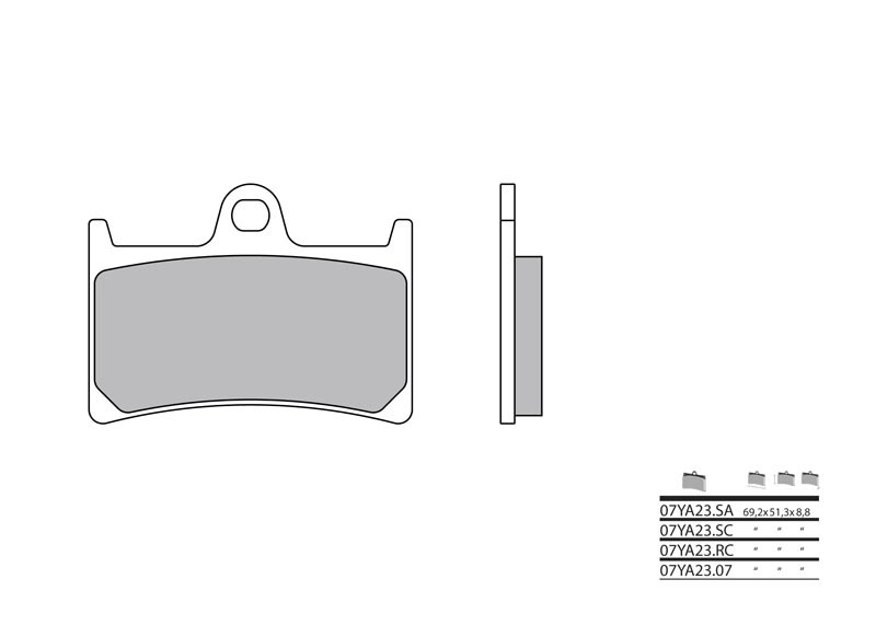 Brembo S.p.A. Vägbromsbelägg sintrad metall - 07YA23LA Figur 1