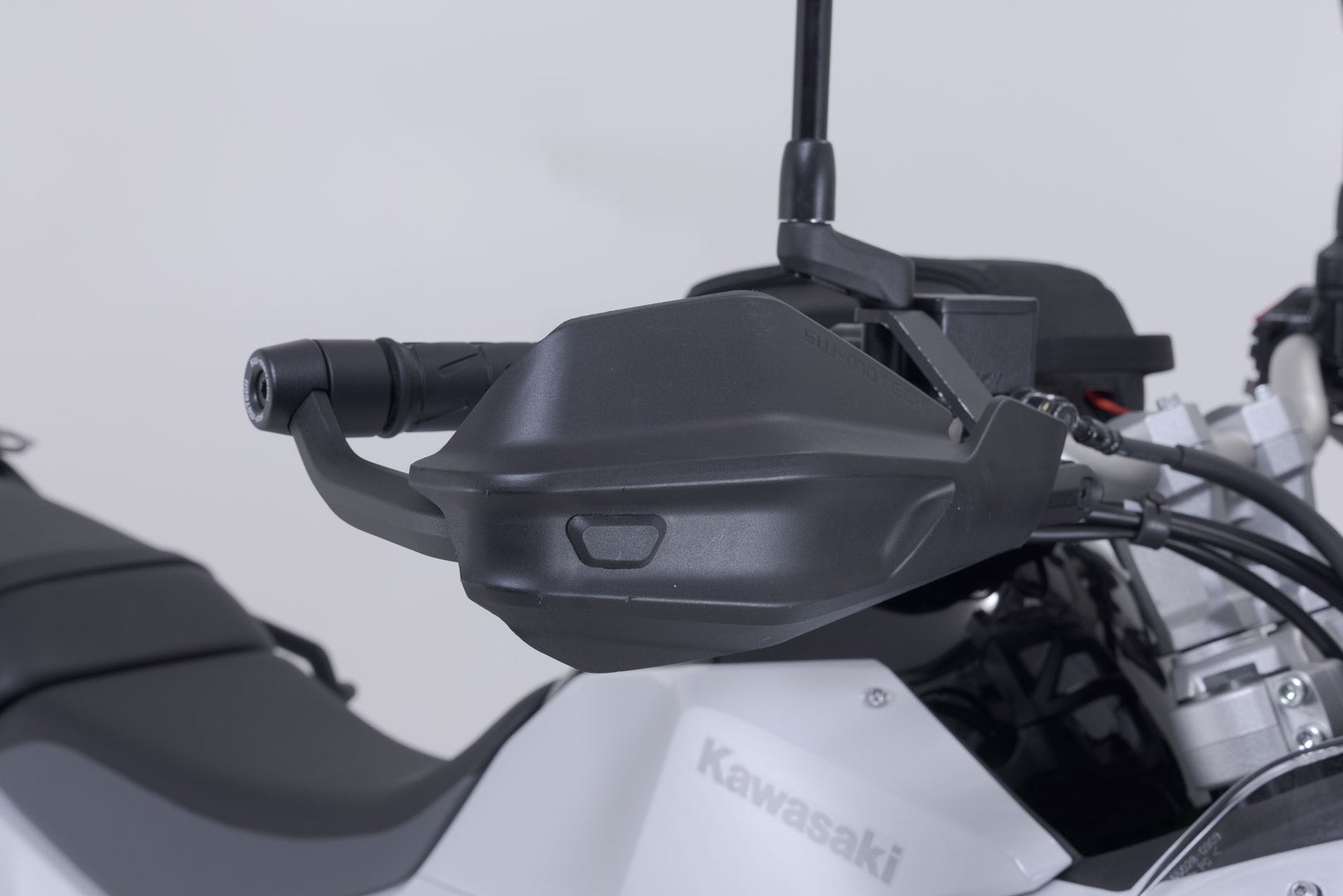 Side view of SW-Motech Adventure handguard kit - Black. Kawasaki KLE500 / KLE500 SE (26-).