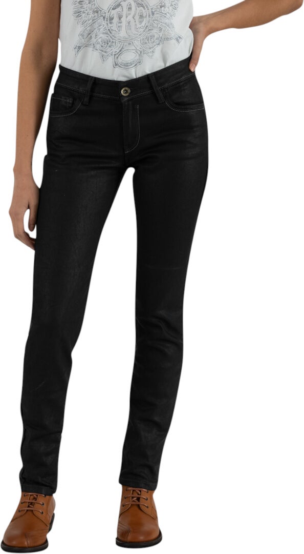 Rokker RT Mid Waist Slim Dame Motorcykel Jeans Sort 32/32 Figur 5
