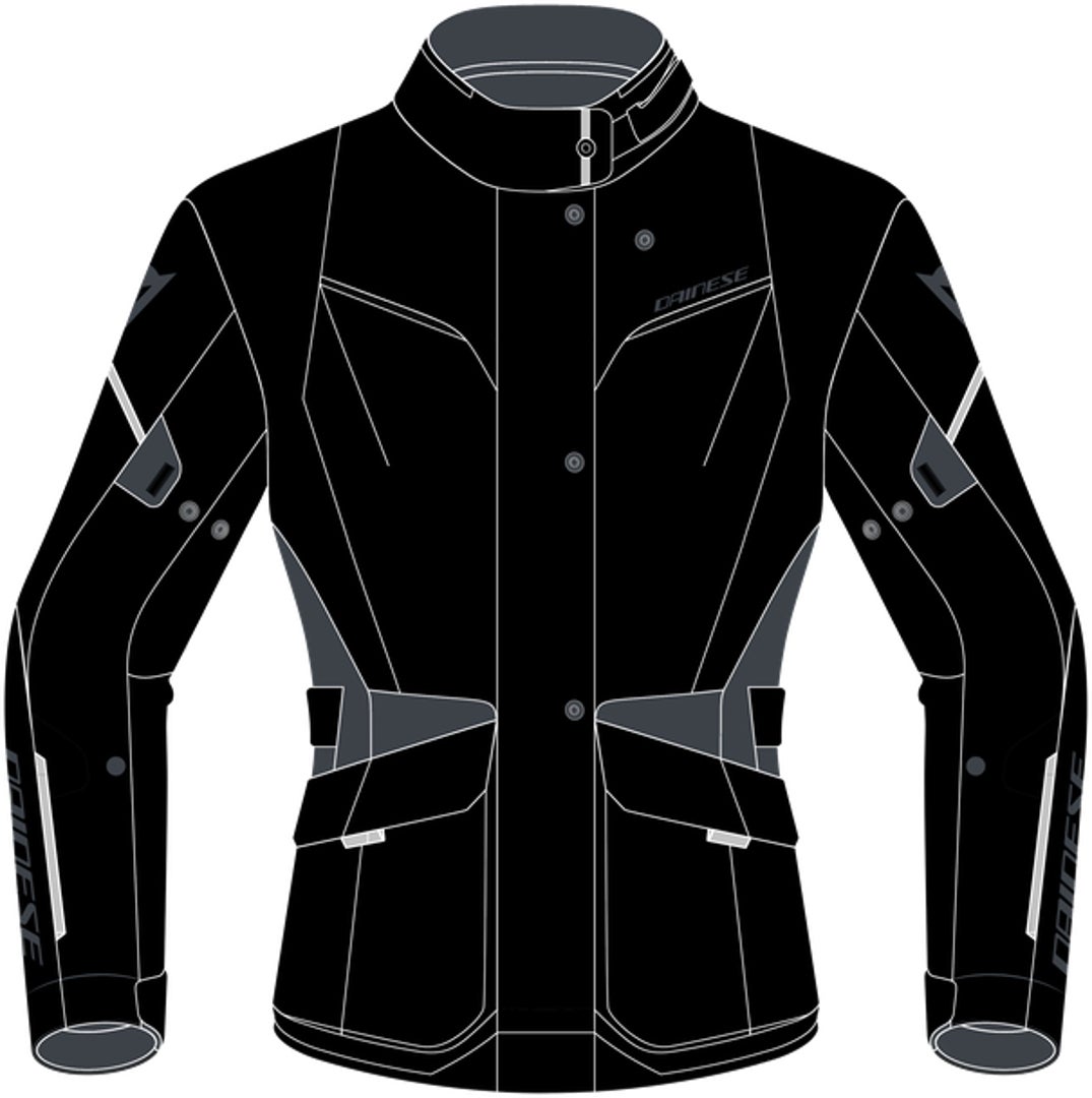 Dainese Tempest 3 D-Dry Dame motorcykel tekstiljakke sort/grå 52 Figur 2